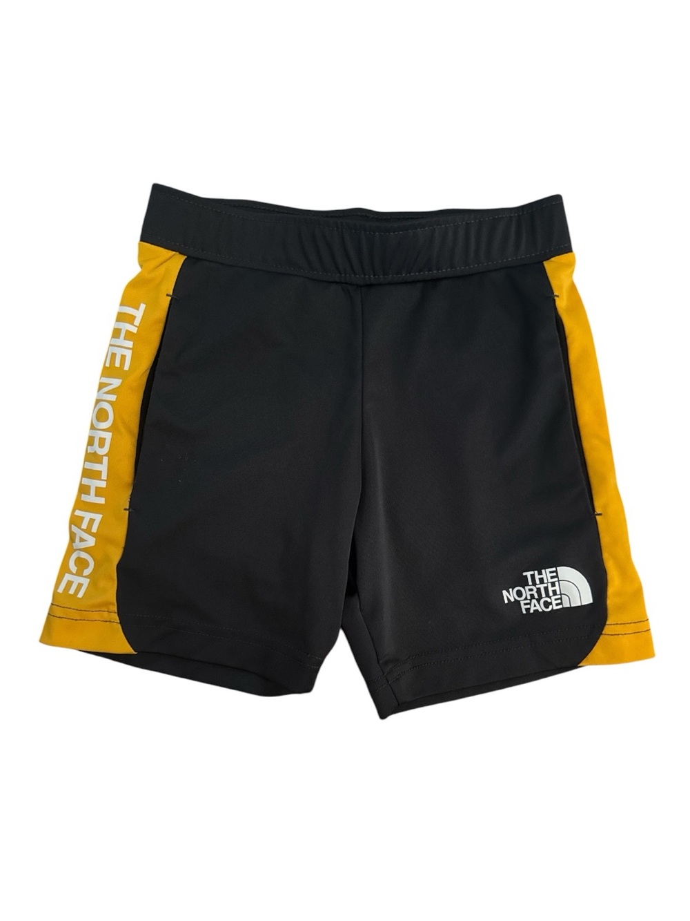 The North Face Black & Yellow Kids Athletic Shorts Boys Size 6 Running Gym